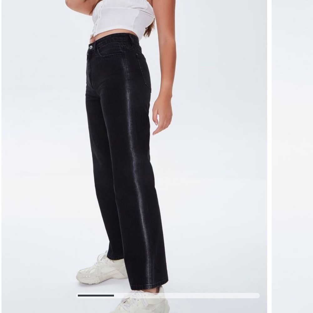 Side-striped Straight Jeans